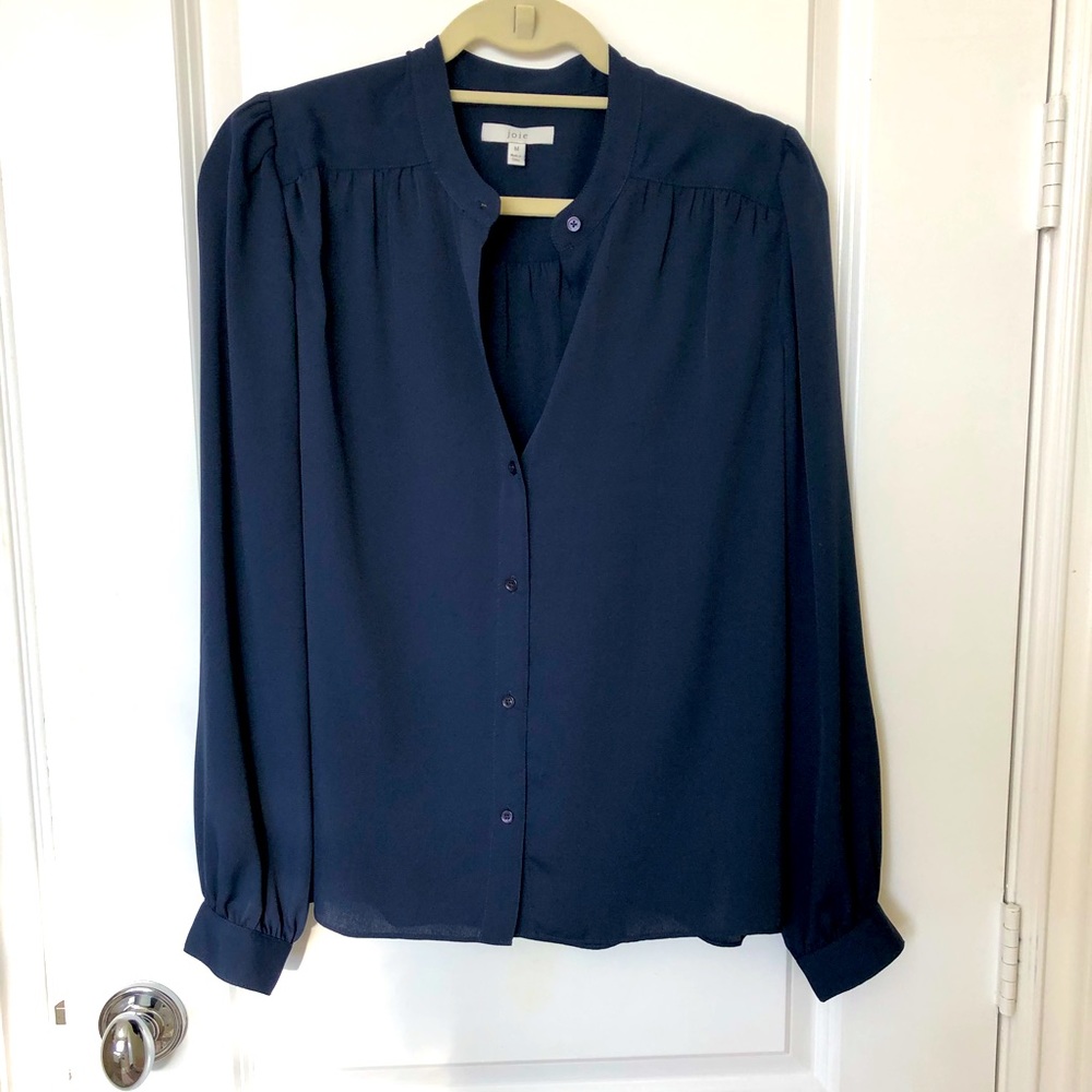 Joie Myella Blouse Midnight Navy Size M